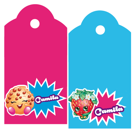 Tarjetas largas con cinta Shopkins 24u Pers